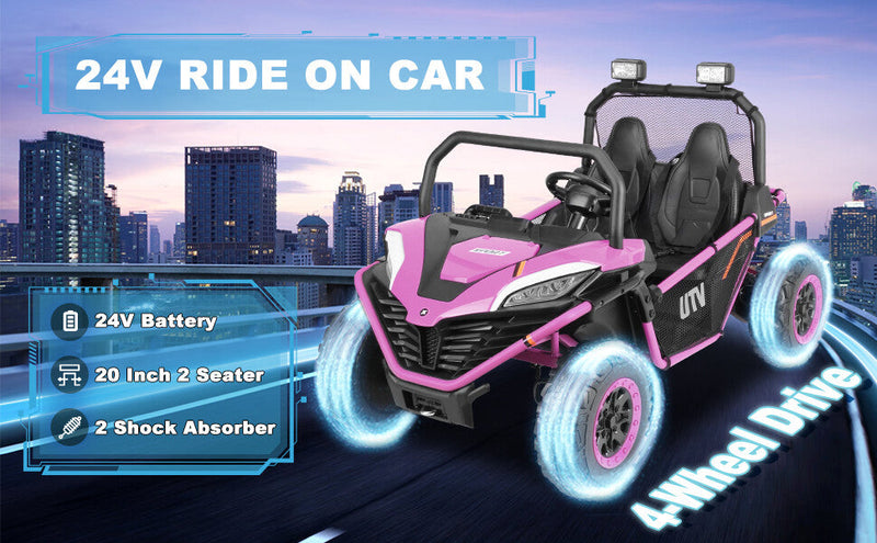 Load image into Gallery viewer, 24V Kids 2-Seater Electric Ride-On UTV Truck with 4WD and 320W Motor, Remote Control
