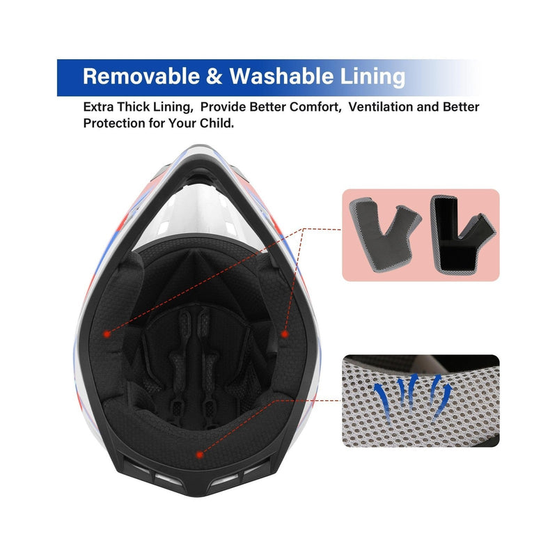 Load image into Gallery viewer, Youth Kids Motocross Offroad Street Dirt Bike Helmet for Motorcycle and ATV
