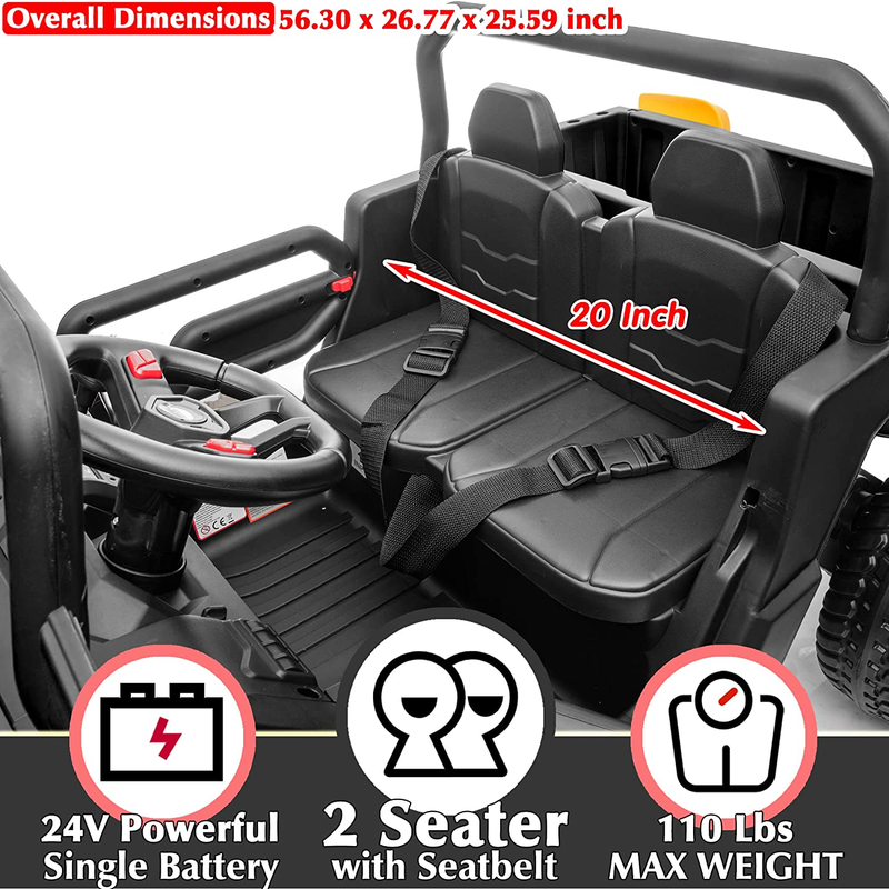 Load image into Gallery viewer, 6X6 24V Children&#39;s Electric Vehicle 4WD Double Seater Ride-On Truck Dump Bed 6 Wheeler UTV Plaything
