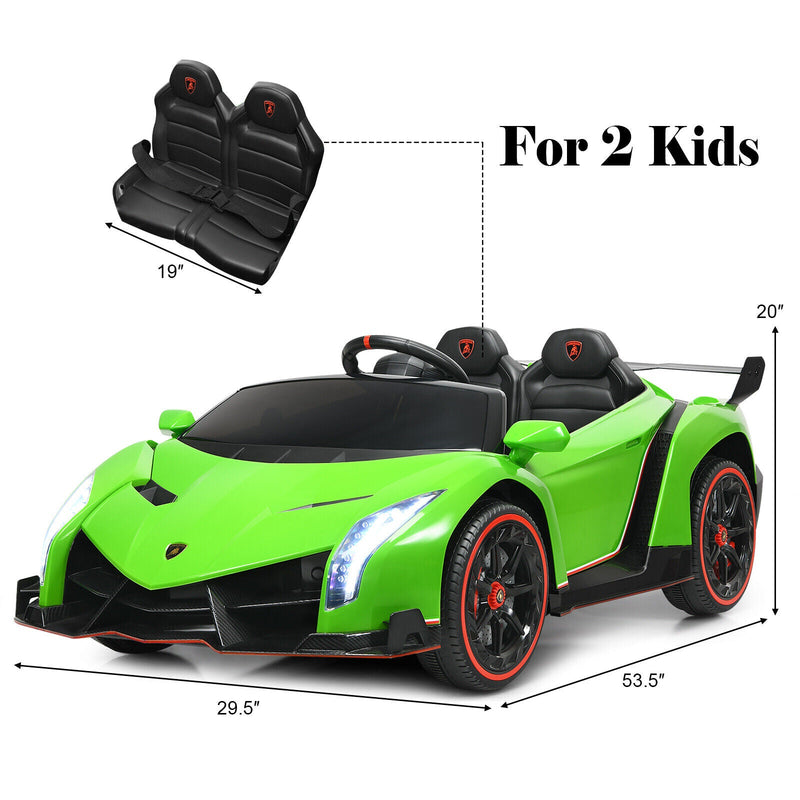 Load image into Gallery viewer, Licensed 12V Lamborghini Kids Ride On Car with RC &amp; Swing Function - Green, 2-Seater
