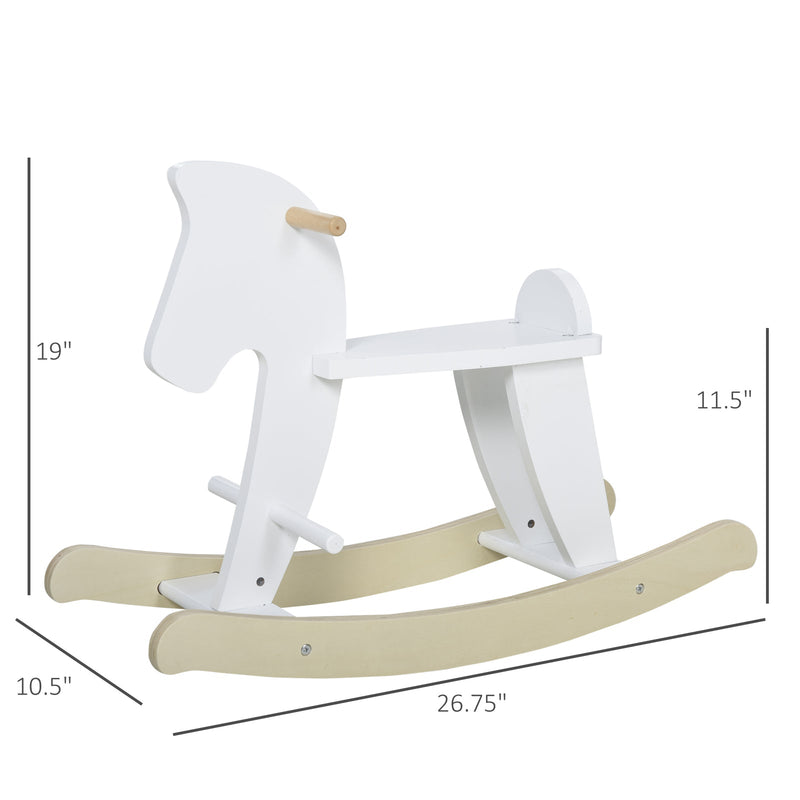 Load image into Gallery viewer, Wooden Rocking Horse Ride-On Toy with Safety Class for Toddlers 1-3 Years
