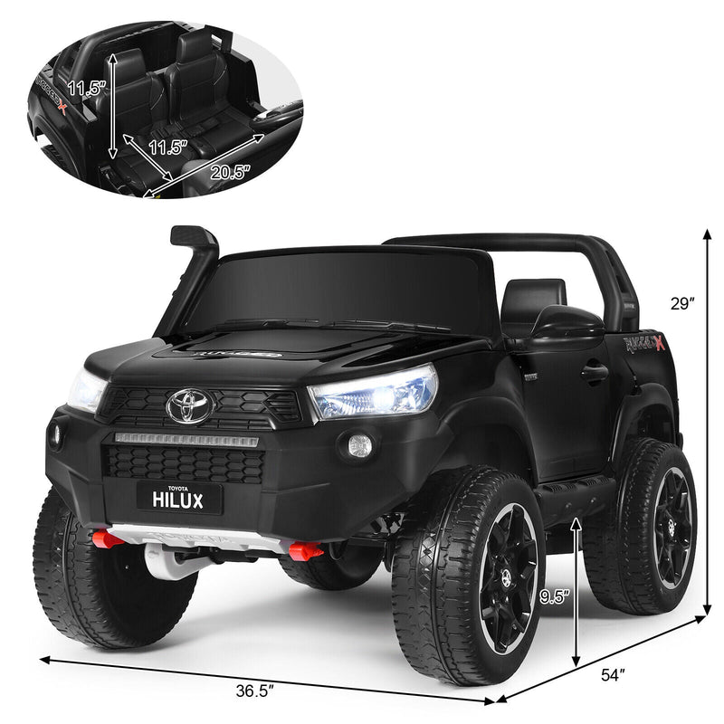 Load image into Gallery viewer, Licensed Toyota Hilux Ride On Truck Car 2-Seater 4WD with Remote Control - Painted Black
