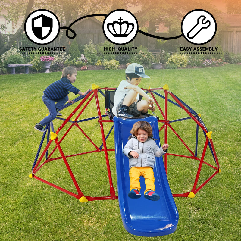 Load image into Gallery viewer, 6ft Dome Climber with 1.2m Slide and Blue Climbing Stones for Ages 3+
