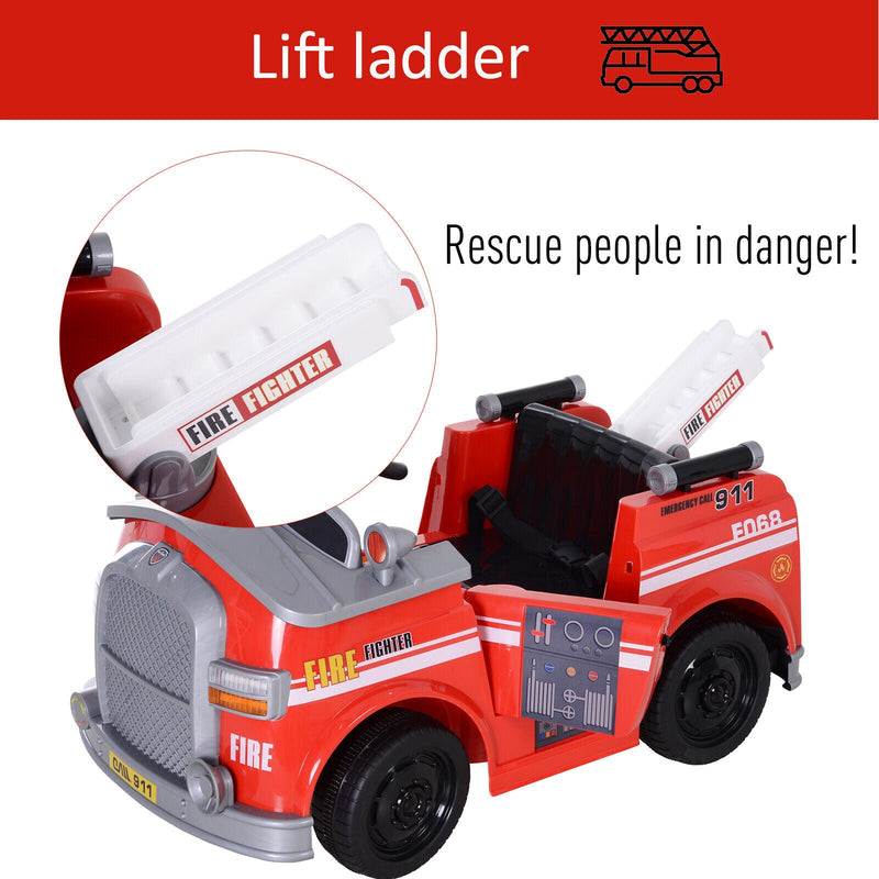 Load image into Gallery viewer, Interactive 6v Electric Fire Truck for Kids with Remote Control and Music
