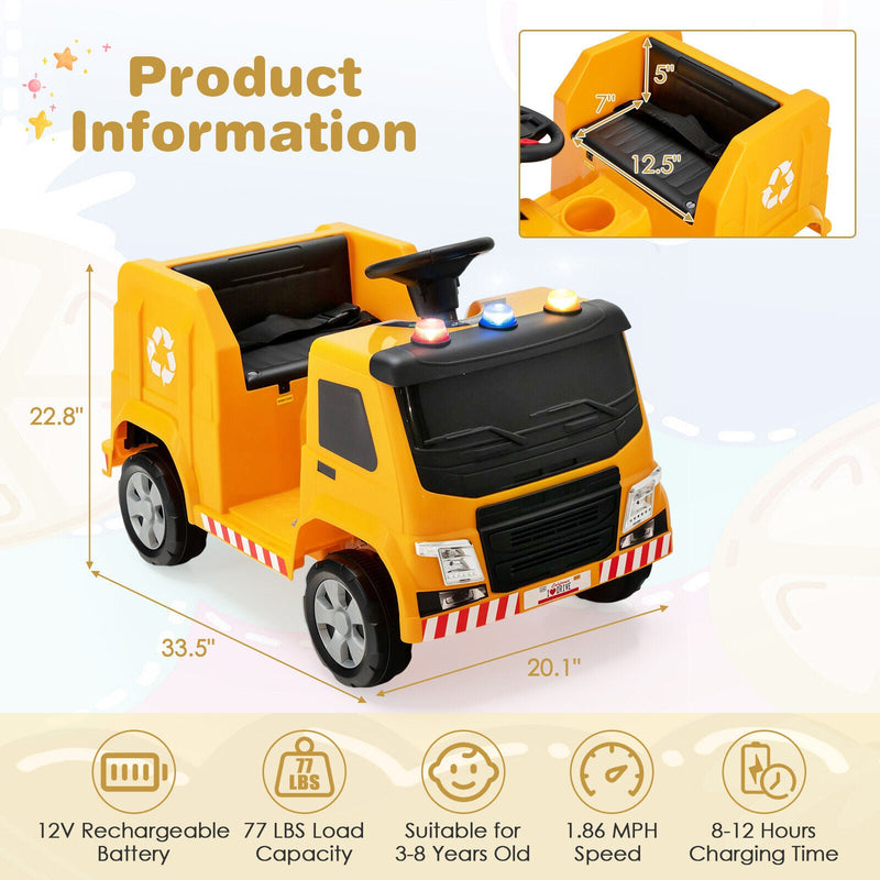 Load image into Gallery viewer, Interactive 12V Electric Recycling Garbage Truck Toy with Remote Control and Accessories
