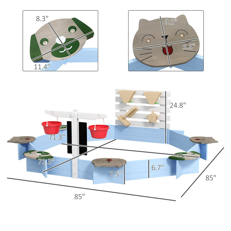 Load image into Gallery viewer, Wooden Sandbox for Ages 3-7, 85&quot;x85&quot;x25&quot;, Blue
