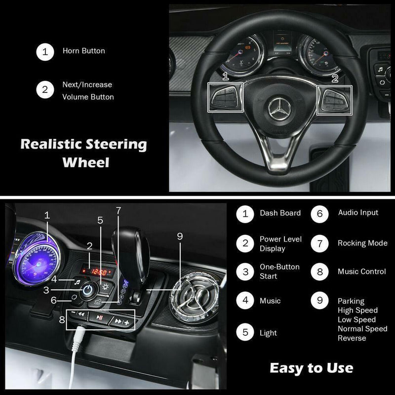 Load image into Gallery viewer, Police Car Ride-On Toy for Kids - 2 Seater Licensed Mercedes Benz X Class RC Trunk
