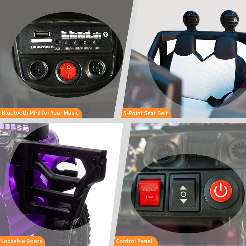 Load image into Gallery viewer, 12V Kids Ride-on Truck with Parental Remote Control and LED Lights - Purple
