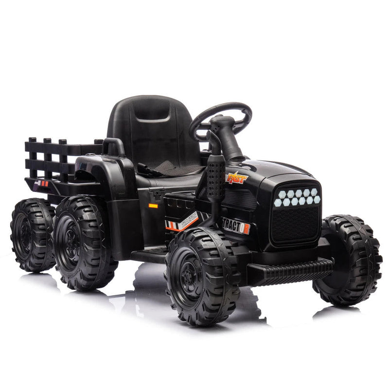 Load image into Gallery viewer, 24V Battery-Powered Ride-On Electric Tractor Toy with Trailer and Dual 200W Motors
