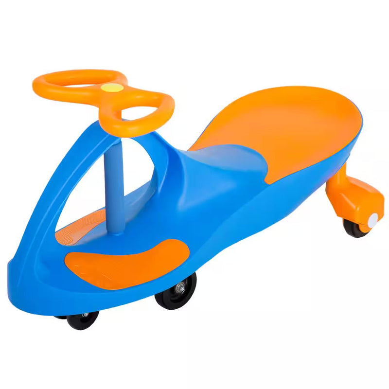 Load image into Gallery viewer, Blue and Orange Ride-On Wiggle Car Toy for Kids
