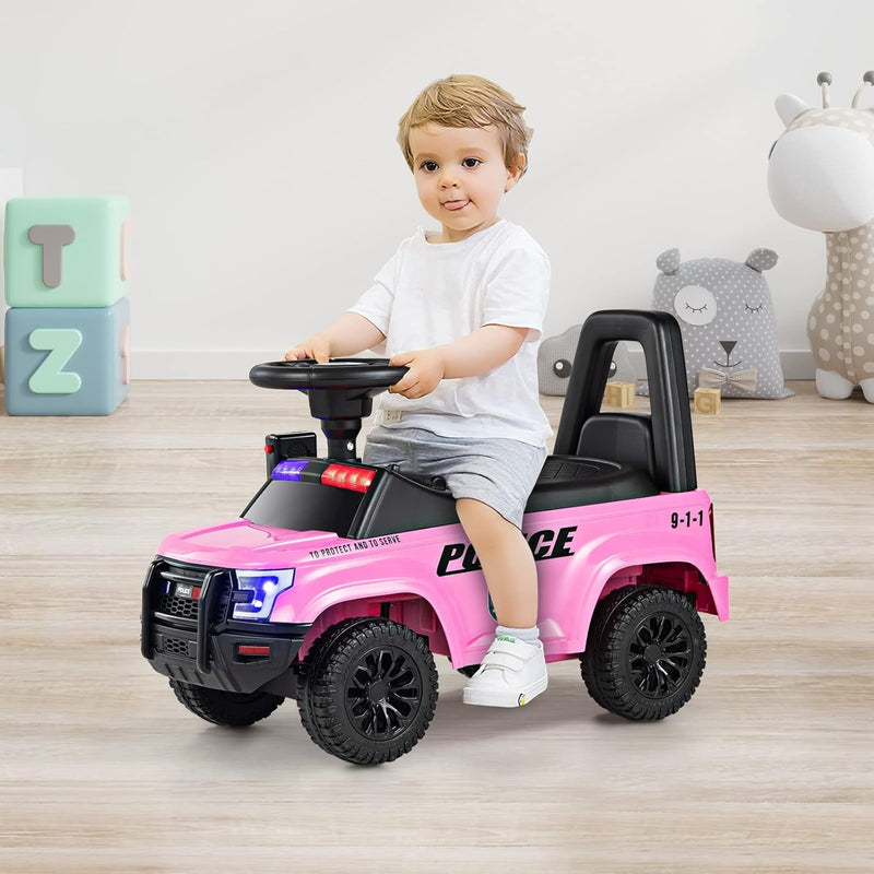 Load image into Gallery viewer, Toddler Ride-On Push Police Car Foot-to-Floor Sliding Toy with Siren
