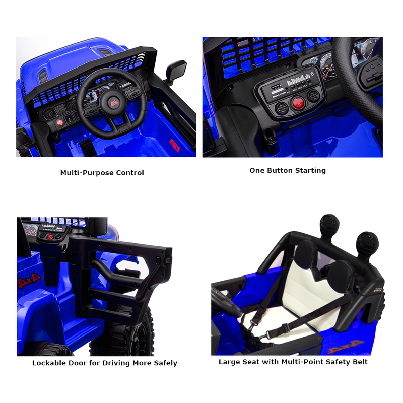 Load image into Gallery viewer, Blue Kids Electric Ride-On Car with Remote Control and MP3 Player
