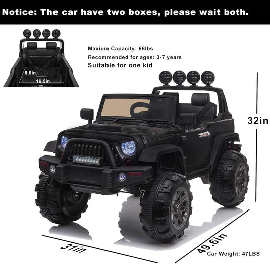 12V Electric Ride-On Pickup Truck for Kids with 3 Speeds and Remote Control