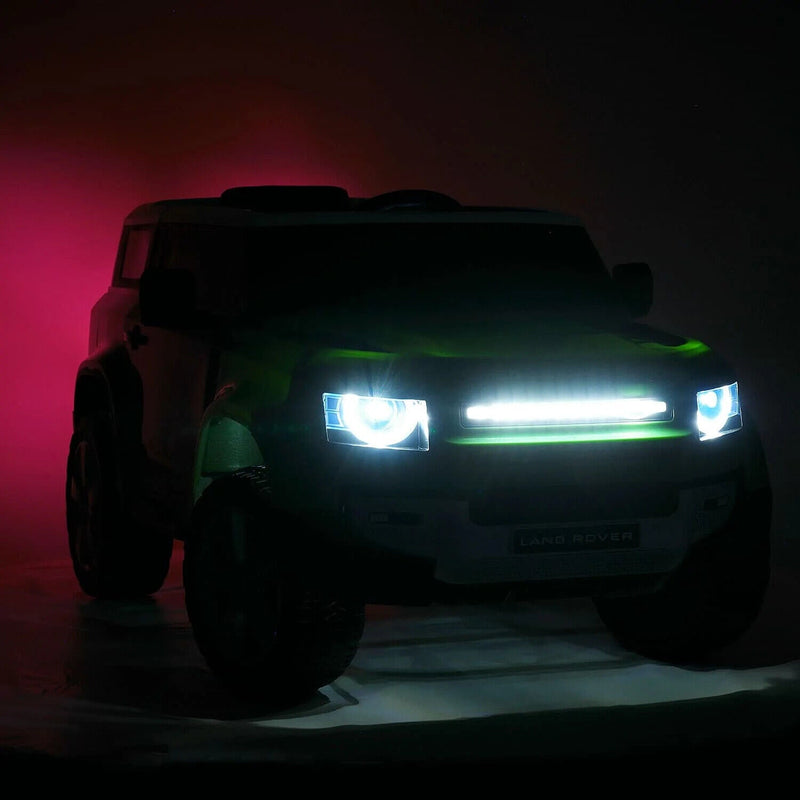 Load image into Gallery viewer, Licensed 12V Land Rover Defender Ride-On Car for Kids with LED Lights, MP3 Player, and Remote Control
