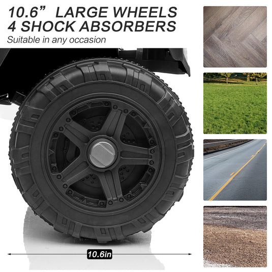 12V Kids Ride-On Truck with Remote Control, Power Wheels, and LED Lights