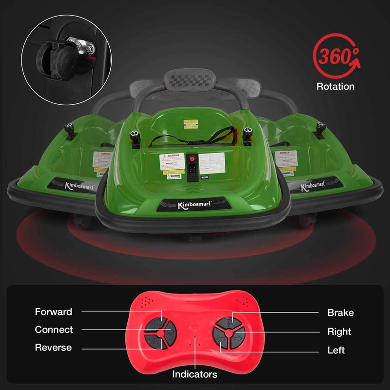 Load image into Gallery viewer, Kimbosmart Electric Bumper Car for Kids - Remote Controlled 360° Spin Ride-On
