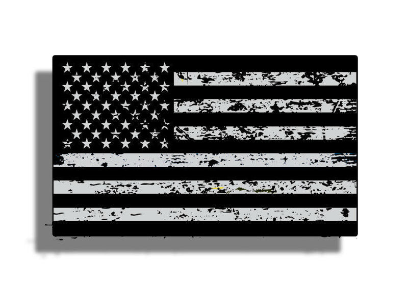 Load image into Gallery viewer, Black Ops Distressed American Flag Black &amp; White Sticker
