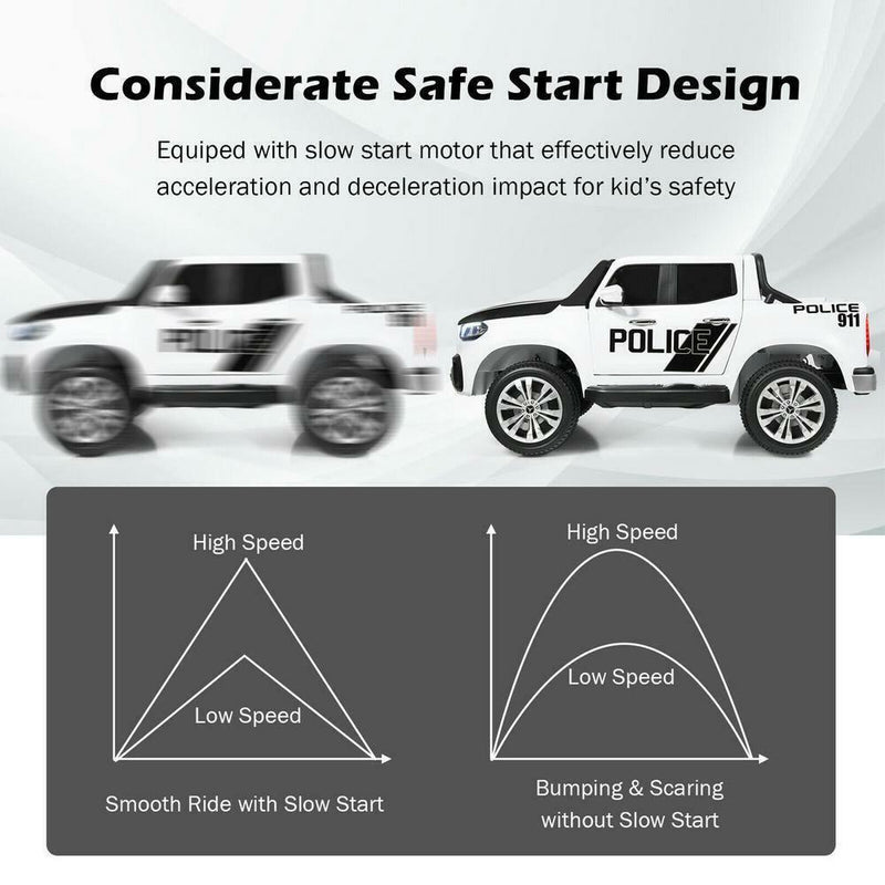 Load image into Gallery viewer, Police Car Ride-On Toy for Kids - 2 Seater Licensed Mercedes Benz X Class RC Trunk
