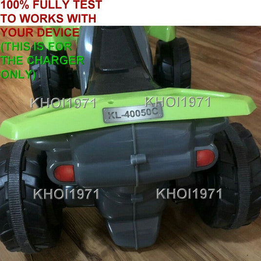 AC Wall Charger Adapter for 6V Battery Compatible with Green and Black ATV Ride-On Quad KL 40050C