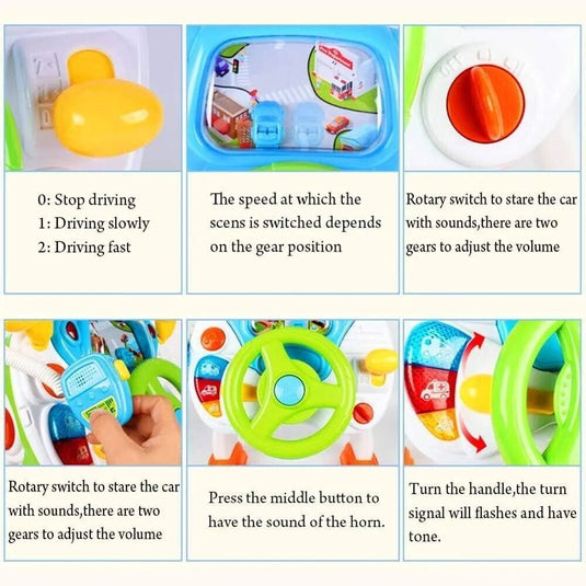 Interactive Toy Steering Wheel for Toddlers - Perfect for Imaginative Play and Motor Skills Development