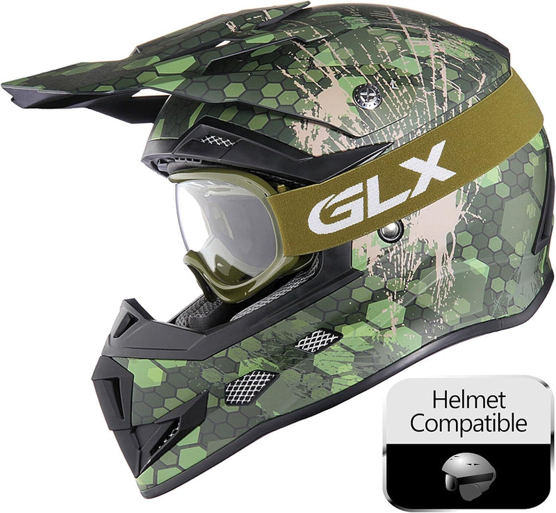 Load image into Gallery viewer, Kids ATV Dirt Bike Goggles Anti-Fog Impact Resistant Army Green
