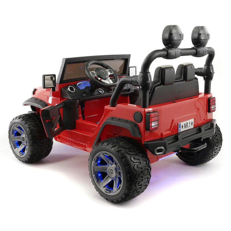Load image into Gallery viewer, 12V CHILDREN&#39;S RIDE-ON JEEP TRUCK CAR, DUAL POWERFUL MOTORS, TWO SEAT CAPACITY, HIGH-GRIP TYRES, LED LIGHTS &amp; REMOTE CONTROL
