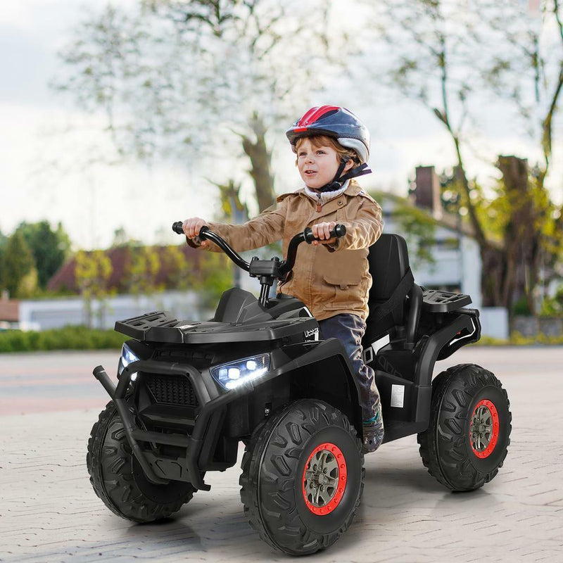 Load image into Gallery viewer, Kids Ride-On Toy Vehicle Quad ATV 14&quot; - Black, MP3 Player, LED Lights - Suitable for 3+ Years
