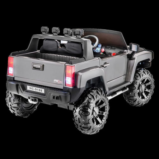 Electric Kids Ride On Car Truck with 4-Wheel Drive, Dual Seats, Pneumatic Tires, and Remote Control
