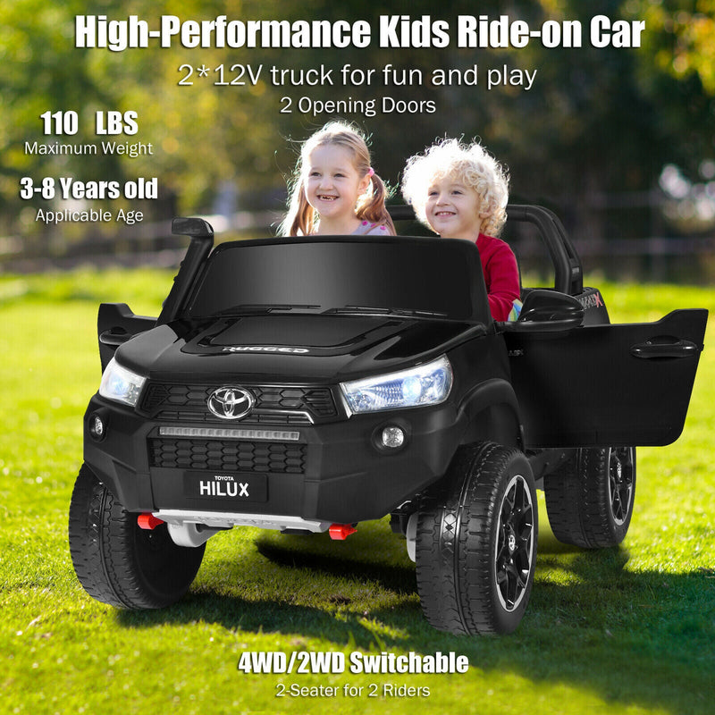 Load image into Gallery viewer, 2x12V Official Toyota Hilux Ride On Truck Car 2-Seater 4WD with Remote Control
