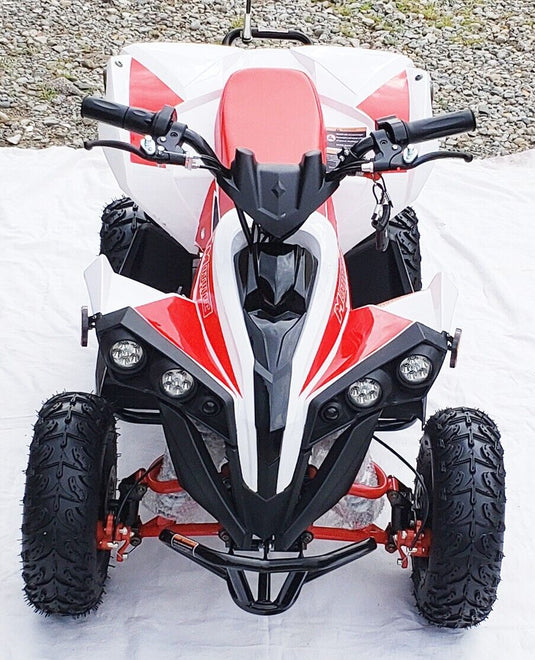 MotoTec E-Bully 36V 1000W Children's Electric ATV Quad Bike Off-Road Ride-On in White and Red