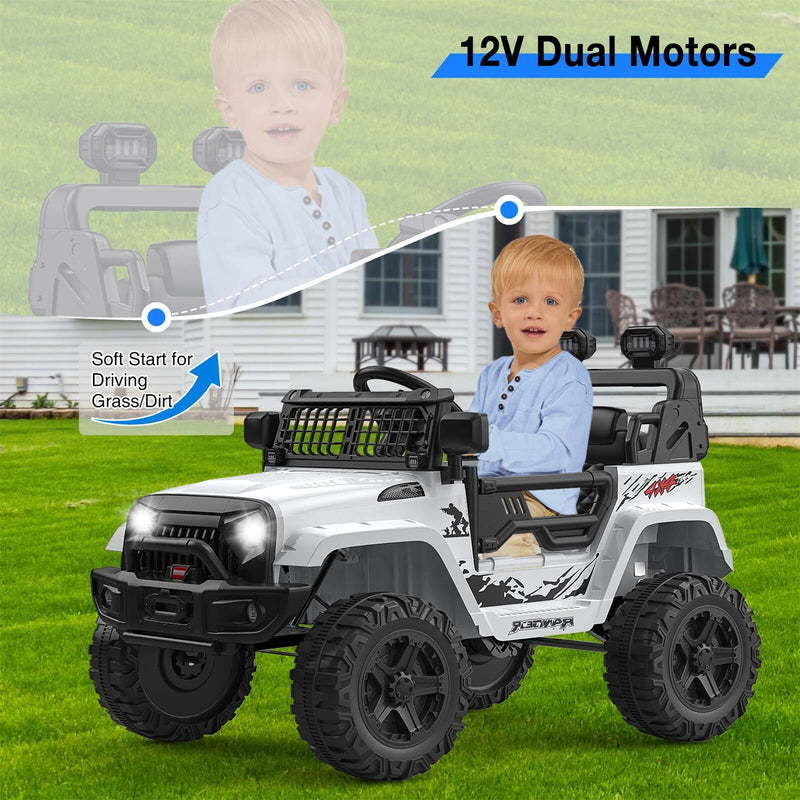 Load image into Gallery viewer, 12V Kids Ride-On Truck with Parent Remote Control, LED Lights, AUX Port, and Dual Speakers
