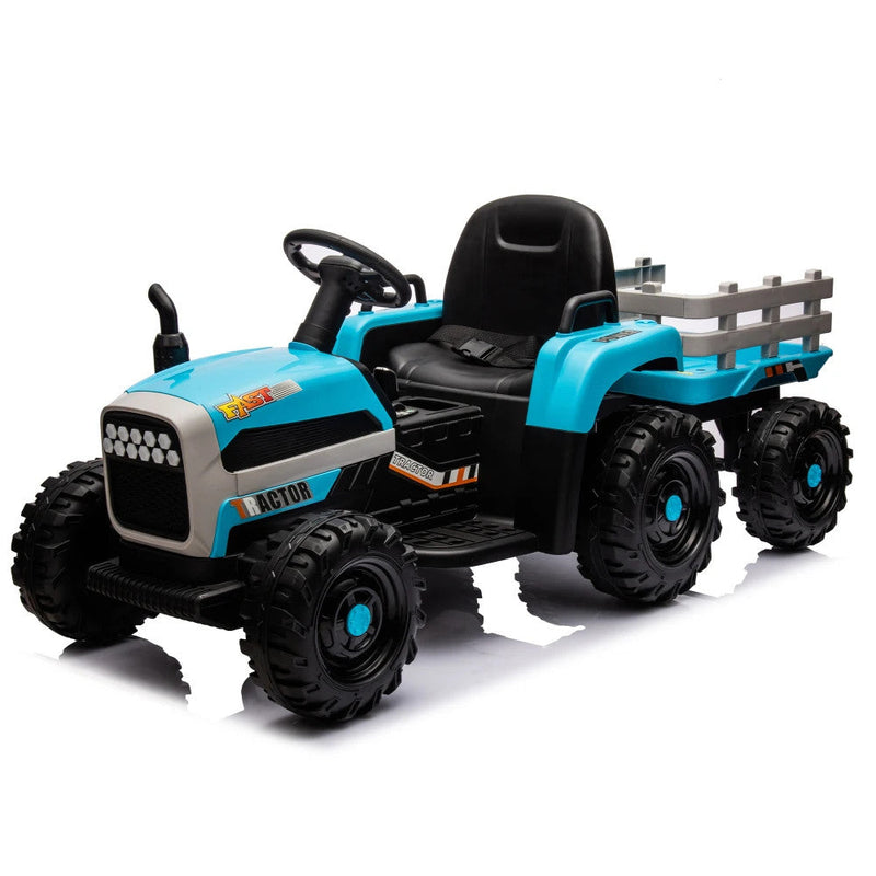 Load image into Gallery viewer, 24V Battery-Powered Ride-On Electric Tractor Toy with Trailer and Dual 200W Motors

