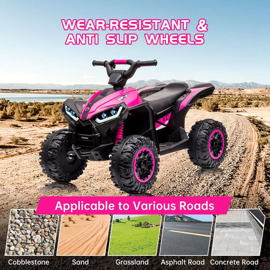 4-Wheel Dual Drive Kids Ride On Car with Parent Remote - 12V Pink