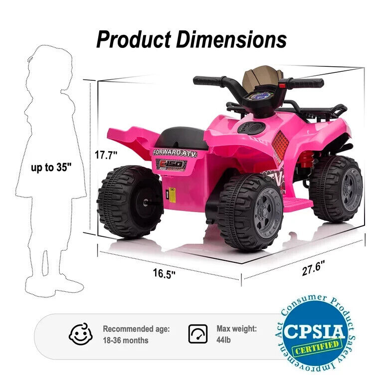 Load image into Gallery viewer, Electric Pink Four-Wheeler Ride-On Toy for Toddlers - 6V Kids ATV
