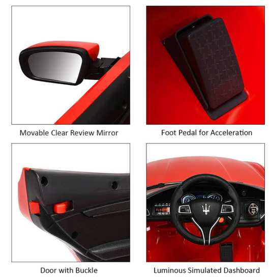 12V Maserati Ghibli Kids Ride-On Car in Red - Distressed Packaging Included