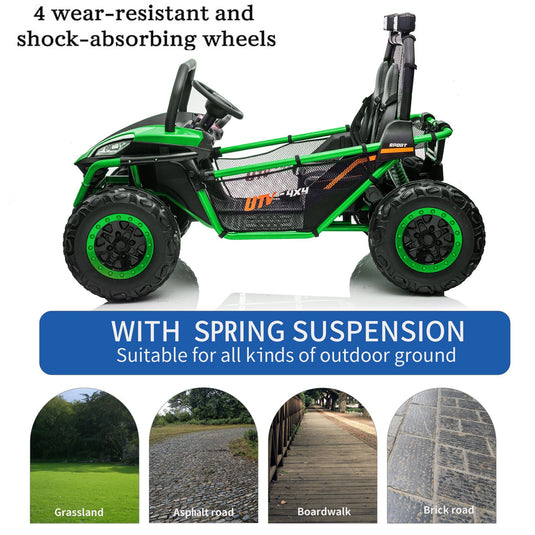 24V Kids 2-Seater Electric Ride-On UTV Truck with 4WD and 320W Motor, Remote Control