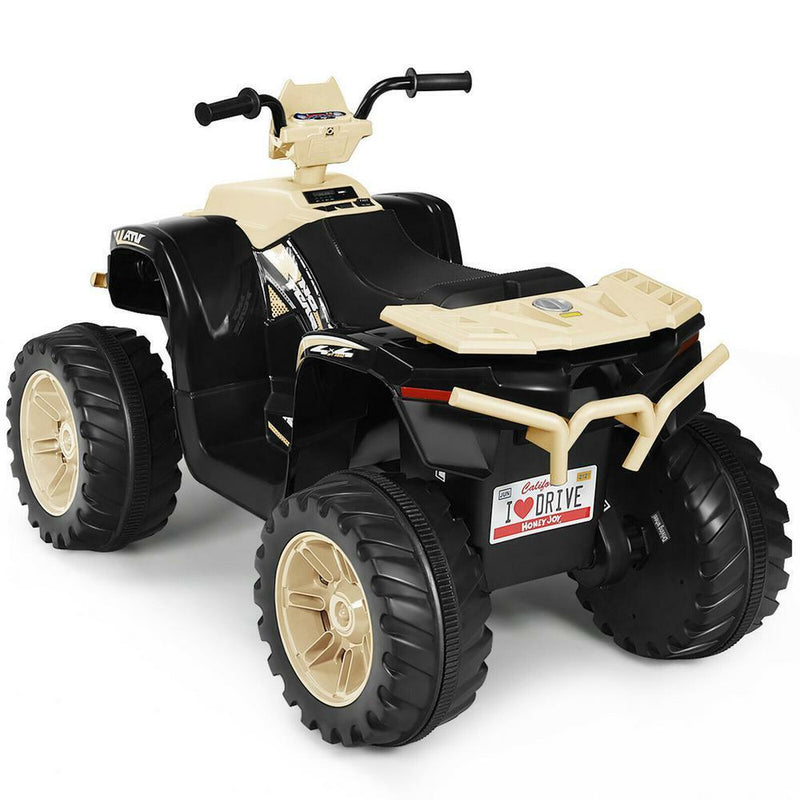 Load image into Gallery viewer, Yellow 12V Electric Ride-On Quad for Kids with Music and LED Lights
