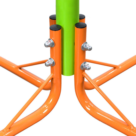 Outdoor Kids Playground Seesaw with Four Seats and 360-Degree Rotating Sturdy Design