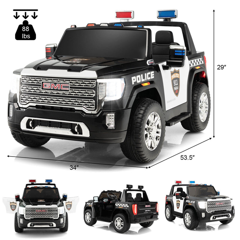 Load image into Gallery viewer, Kids Ride On Police Car with Seat Belts and Door Locks - 12V Electric Toy Vehicle
