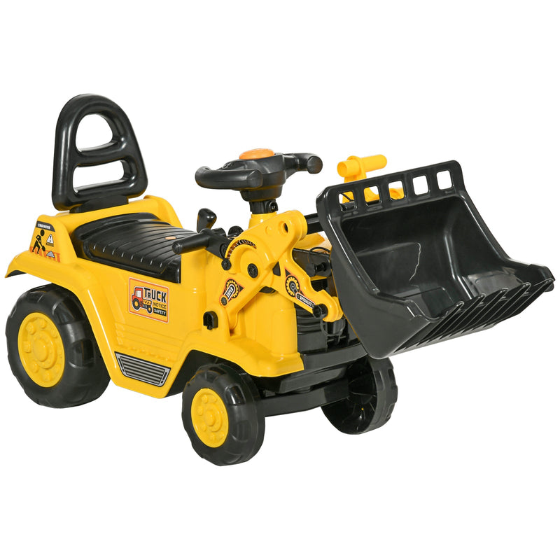Load image into Gallery viewer, Kids Ride-On Excavator Bulldozer with Under-Seat Storage and Pull Cart
