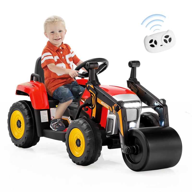 Load image into Gallery viewer, 12V Electric Tractor for Kids with Remote Control, Music, and LED Lights - Red
