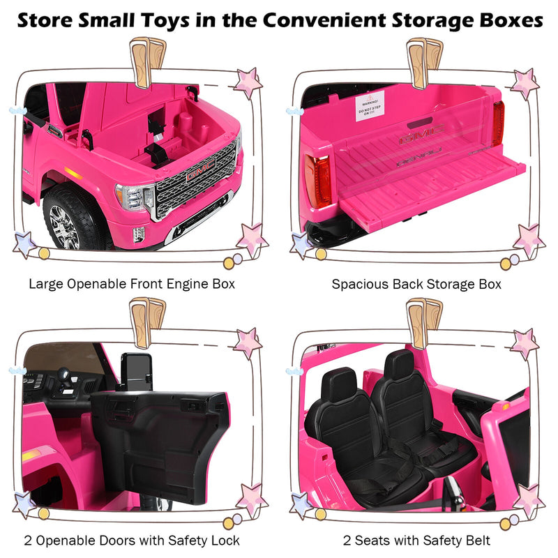 Load image into Gallery viewer, Licensed GMC 2-Seater Pink Ride On Truck for Kids with Remote Control - 12V
