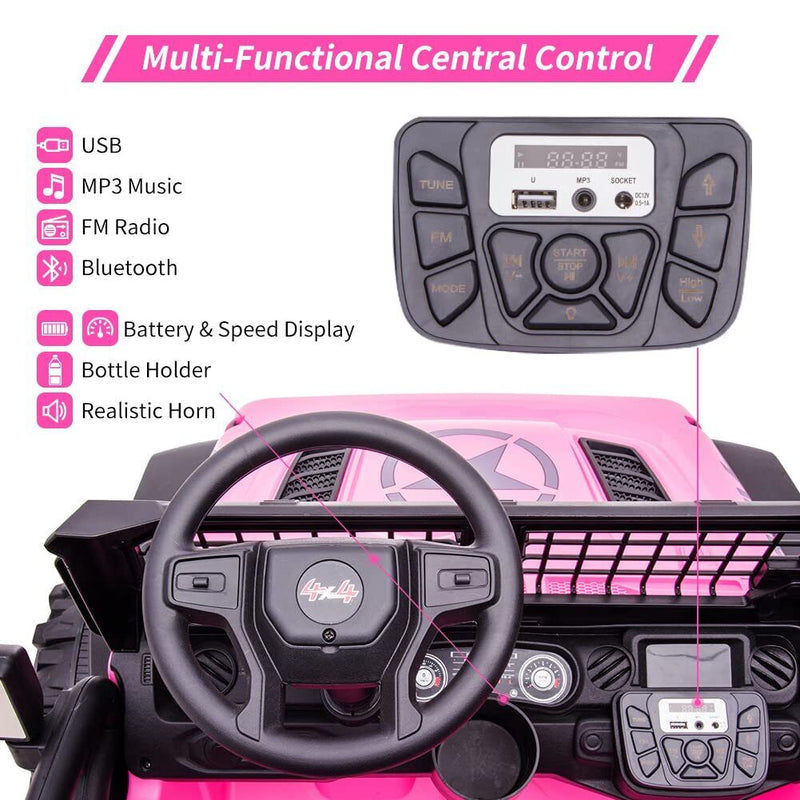 Load image into Gallery viewer, Extra Large Pink Ride-On Car for Kids with 24V Battery and 2 Seats - Includes Remote Control for Parental Supervision

