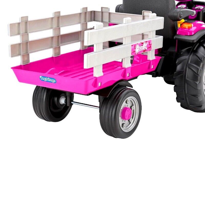 Load image into Gallery viewer, Peg Perego 12V Case IH Magnum Tractor with Trailer Electric Ride-On - Rose
