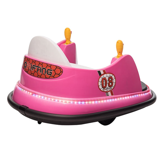 6V Pink Toddler Ride-On Bumper Car with Remote Control and 360° Spin