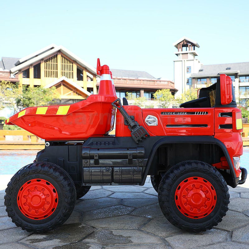 Load image into Gallery viewer, 12V Four-wheel Drive Construction Truck 2.4G Remote Control/App Control Children&#39;s Electric Ride On Vehicle
