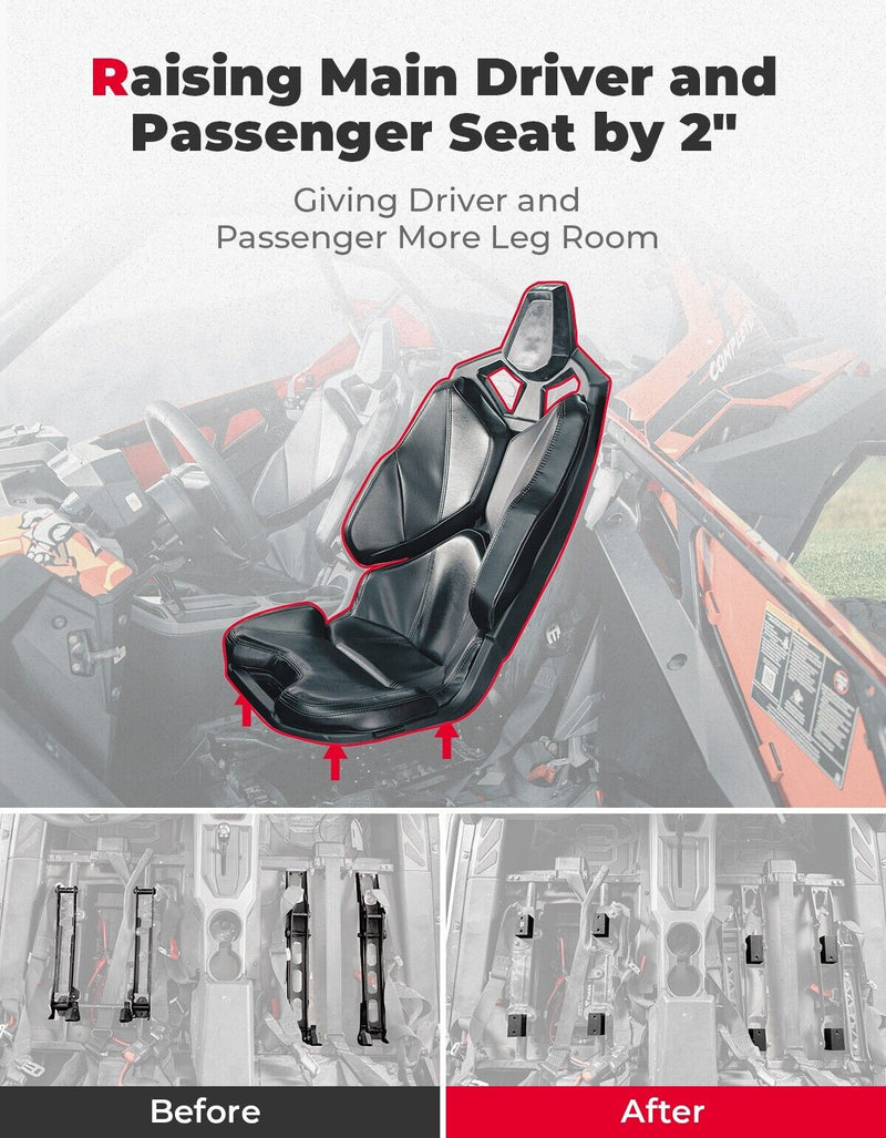 Load image into Gallery viewer, 8PCS Seat Risers Spacers 2'' Lift Kit for Polaris RZR PRO XP 2-Seat
