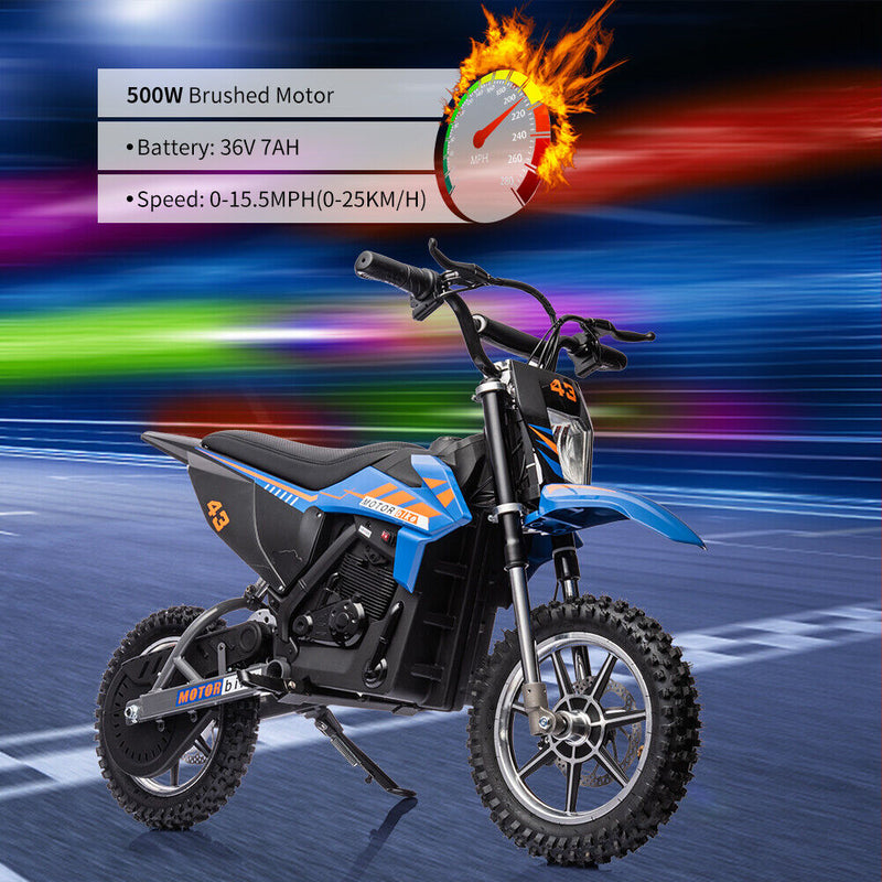 Load image into Gallery viewer, 350W/500W Electric Dirt Bike for Kids with Variable Speed and LED Lights - 36V
