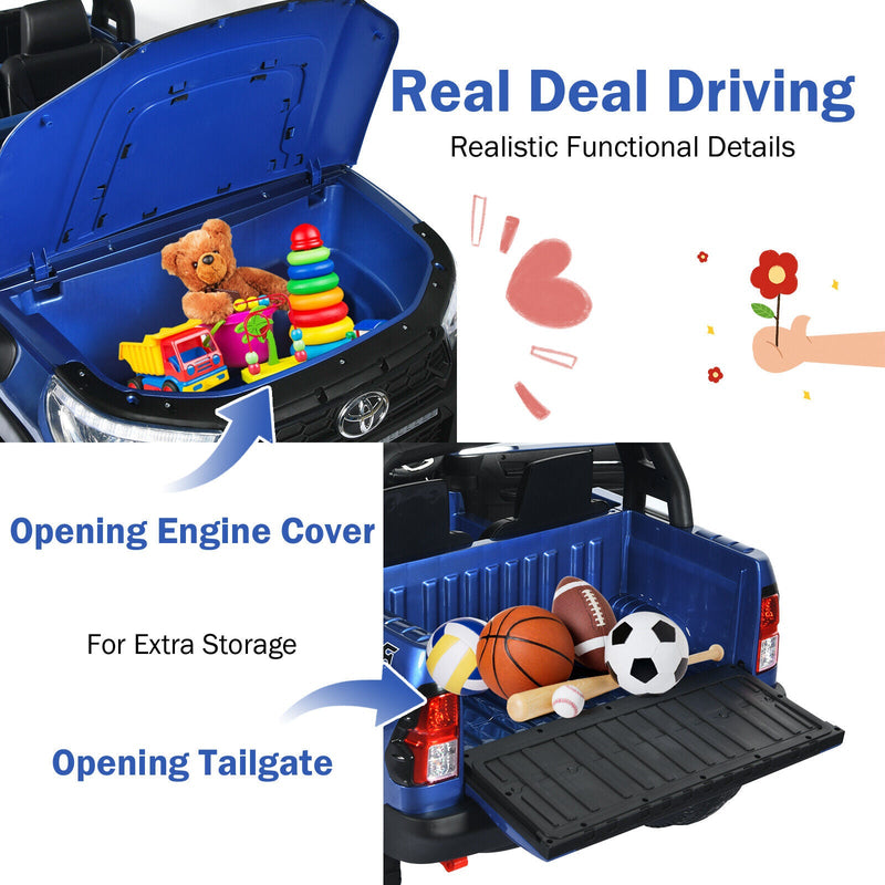 Load image into Gallery viewer, Licensed Toyota Hilux Ride On Truck Car - 2-Seater 4WD with Remote Control - Blue
