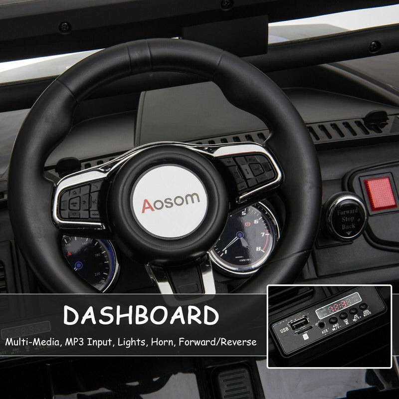 Load image into Gallery viewer, Police Truck RC Ride-On Car for Kids with Remote Control, LED Lights, and MP3 Player - Black
